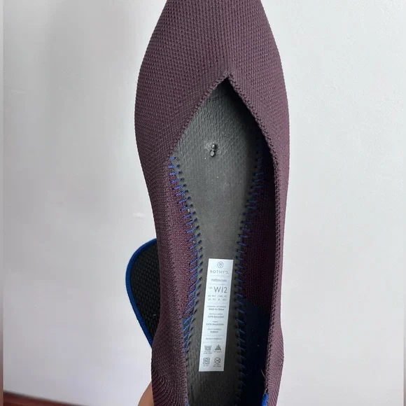 Rothy's Port Purple Pointy Toe Flats *Retired* Size 12 - Picture 3 of 6